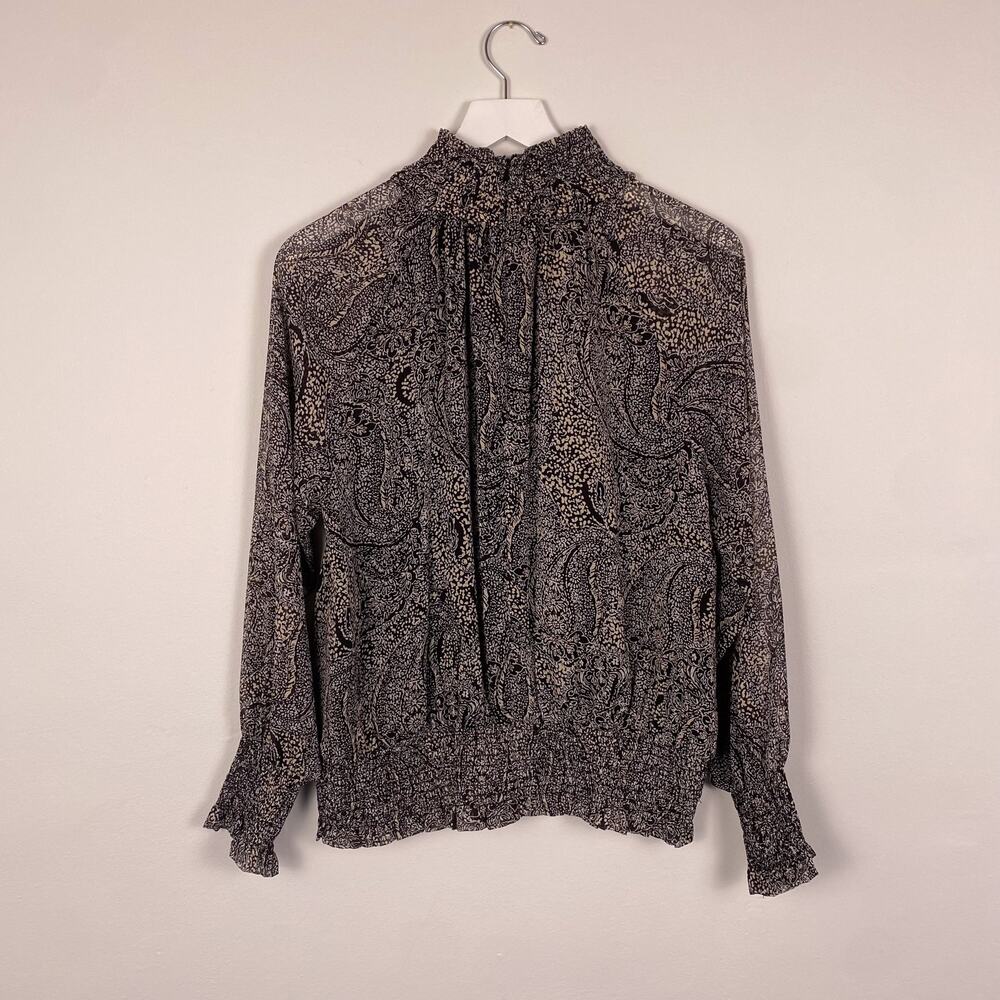 Tommy Hilfiger Paisley Print Smocked Blouse Medium - Picture 7 of 8